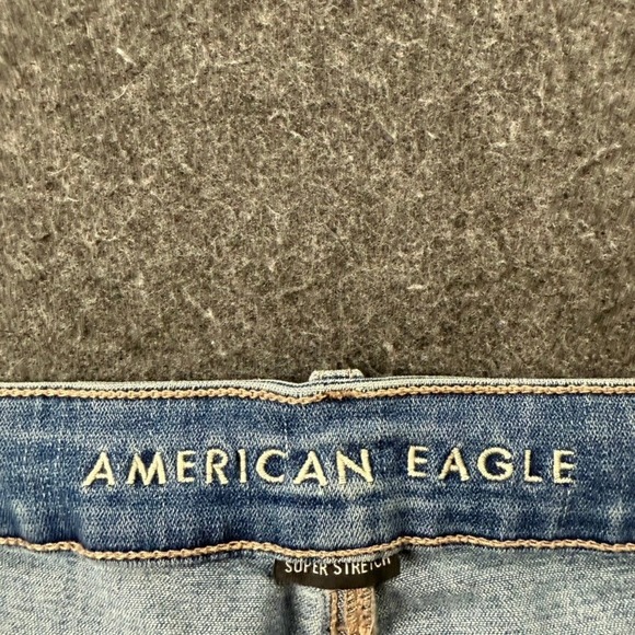American Eagle Women's Wide Leg Jeans Super Stretch 20 Short Blue Wash NWT New - Picture 3 of 10